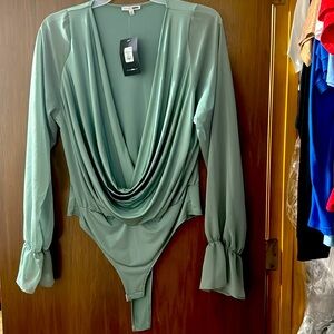 Cowl neck/hearted bodysuit (1X)